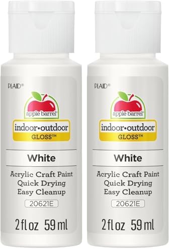 Apple Barrel Gloss Acrylic Paint in Assorted Colors, 20621 White (2-Ounce) (Pack of 2) by AppleBarrel
