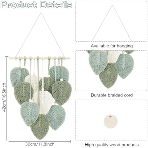 FREEBLOSS DIY Macrame Leaf Wall Hanging Beginners - Image 3