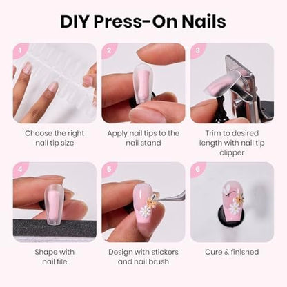 Beetles Nail Art Kit, 510pcs 15 Sizes Gel Nail Tips Nail Art Brushes Set - Image 7
