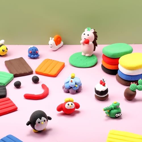 WinnerWhy 72 Pcs Air Dry Clay Bulk 38oz Air Dry Modeling Clay Soft DIY Ultra Light Modeling Clays Magic Foam Crafts for Sculpting Kids Gifts Party School Supplies for Crafts Artisti(Bright Color) - Image 4