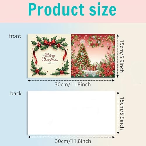 Diamond Art Greeting Cards Kit,Diamond Art Cards Special Shaped Diamond Painting Greeting Card Arts Crafts for Christmas Birthday Thanksgiving Day Holiday(B) (Style H) - Image 2