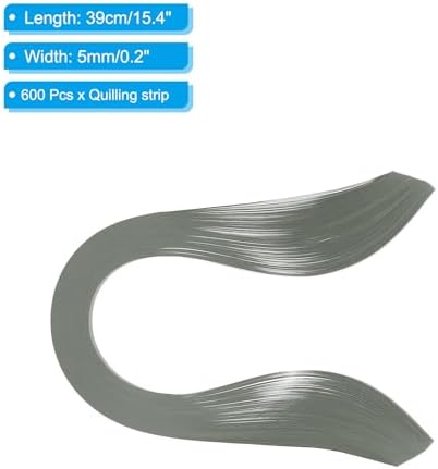 PATIKIL Quilling Strips Paper 600pcs 5mm 39cm Origami Paper Quilling Kits for Art DIY Hand Craft Christmas, Dark Grey - Image 2
