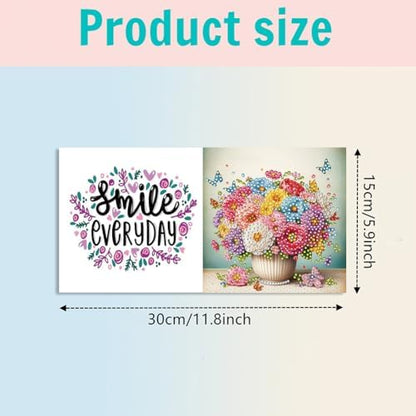 jinglinhh 6pcs Flowers in Full Bloom Diamond Art Painting Greeting Cards with Envelopes, DIY Card Making Kits for Adults, Diamond Art Postcards Christmas Cards Craft Gifts - Image 2