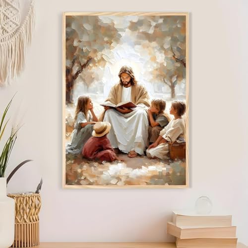 Jesus Paint by Numbers Kit for Adults Framed Canvas 12X16 in, Frameworkless - Image 4