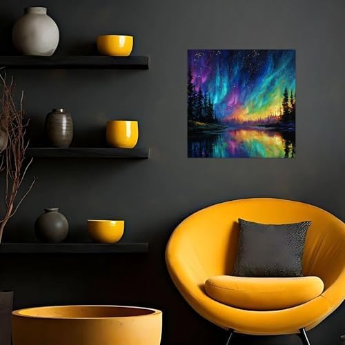 Framed Paint by Numbers Kit for Adults Beginner Kids Ages 8-12 Landscape Adult Paint by Number Kits on Canvas with Easel Starry Night Painting by Numbers for Adults with Frame DIY Painting Kits 8x8 In - Image 3