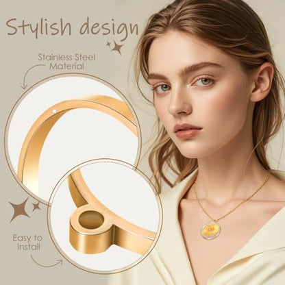 PATKAW 10 pcs Round Open Back Bezel Frames for Jewelry Making Stainless Steel Pendant Settings Hollow Resin Casting Frames Jewelry Pendants for DIY Cabochon Crafts Gold and Silver Mix - Image 5