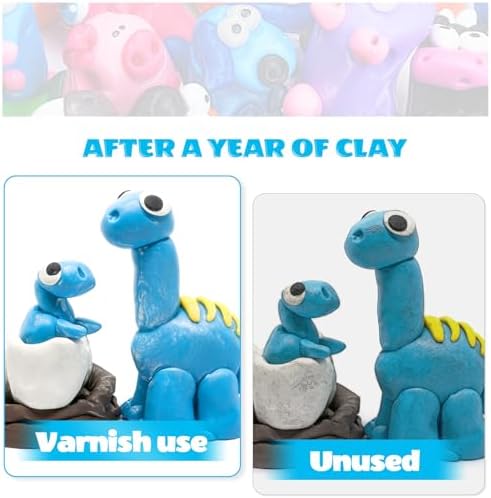 CALPALMY (2-Pack) 100ml Gloss Glaze Varnish Kit for Air Dry Clay Sealer, Waterproof, Gloss Finish - Prevent Cracking and Scratches for Clay, Pottery, Ceramics, Acrylic Paint - Image 5