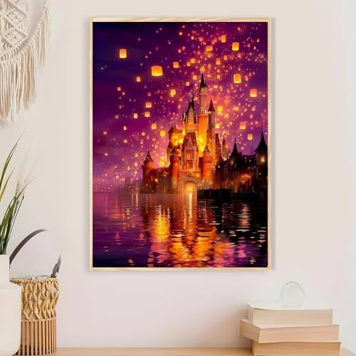 Magical Castle Paint by Numbers Kit for Adults Framed Canvas Frameworkless - Image 4