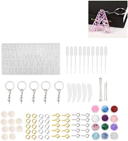 Silicone Mold Resin Jewelry Making Kit, DIY Resin Set with Glitter Powder and Accessories, Reusable Non - for Crafts and Decorations - Image 4