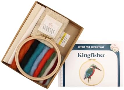 Wizardi Beginner Needle Felting Kit for Adults - Kingfisher 2D Kit. Bird Felting Kit in Support of RSPB Charity. Felting Tools. Wool Felting Supplies. Felt Crafts. Wool Felt. The Makerss - Image 2