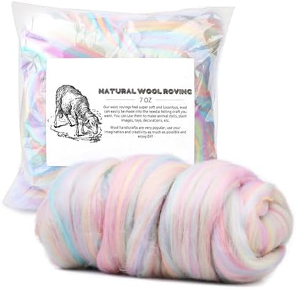 7.02 oz Wool Roving, Beginners Needle Felting Kit Felt Supplies by yizzvb