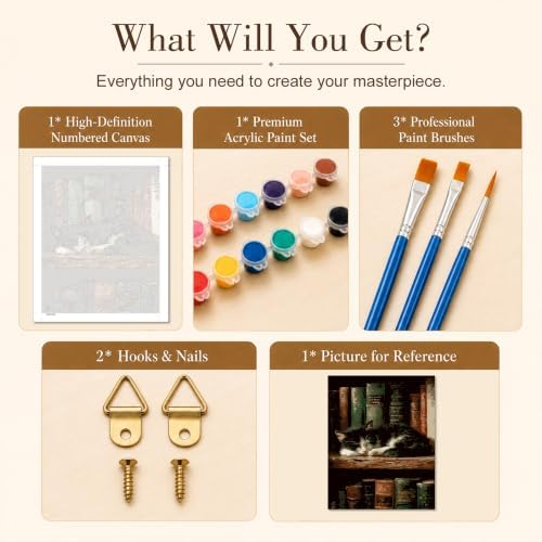 TELMOXA Cat Paint by Numbers Kit for Adults, 16x16 in - Image 5