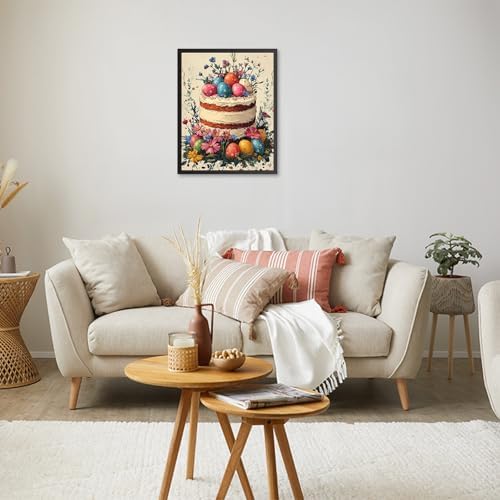 RICUVED Easter Paint by Numbers for Adults, Cake Paint by Numbers Kit for Adults Beginners, Eggs DIY Acrylic Oil Painting on Canvas Easy for Gift Home Wall Decor 16x20 Inch - Image 2