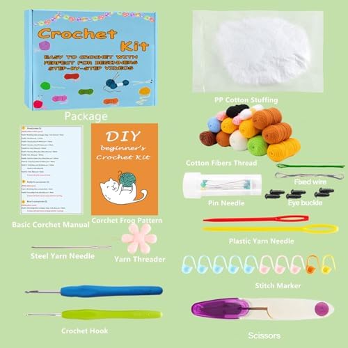 3 PCS DIY Flower Crochet Kit for Beginners Animal Potted Plants Starter Knitting Kit Complete Learn to Crochet Pot for Adults Art Craft Supplies Gift with Step-by-Step Video Tutorials and Pattern - Image 3