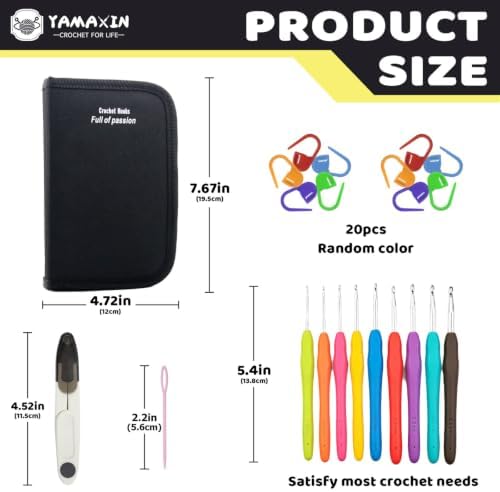 YAMAXIN Crochet Kit for Beginners with 9 Hooks (2.0–6.0mm), 8 Animal Patterns & Yarn – Learn to Crochet Starter Set with Tools & Case – Amigurumi DIY Craft Kit for Adults & Kids - Image 2