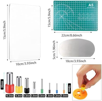 Yayatty Polymer Clay Tools, Acrylic Clay Roller, Acrylic Sheet, Rotary Cutting Mat, Round Polymer Clay Cutters with Clay Slicer Blade for Pottery and Sculpture (43 PCS) - Image 5