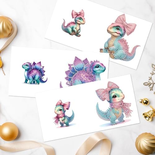 Focart 6-Pack Dragons Diamond Painting Greeting Card Kits, Special Shaped Diamonds Painting, DIY Handcraft for Relatives and Friends with Wishes,Unique Design Crafting for Birthday or Holiday Cards - Image 6