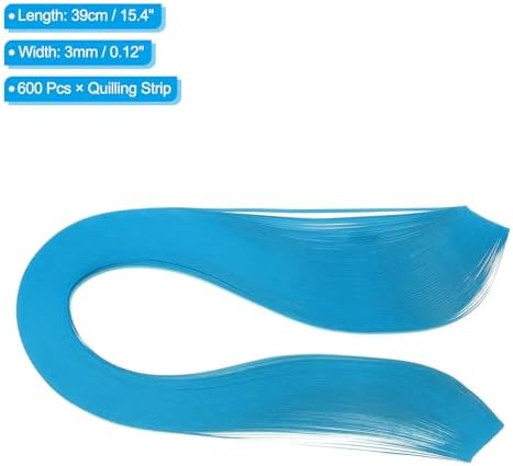 PATIKIL 600pcs Quilling Strips Paper 1/8"(3mm) 39cm Origami Paper Quilling Strip for Art DIY Hand Craft Christmas, Blue - Image 2