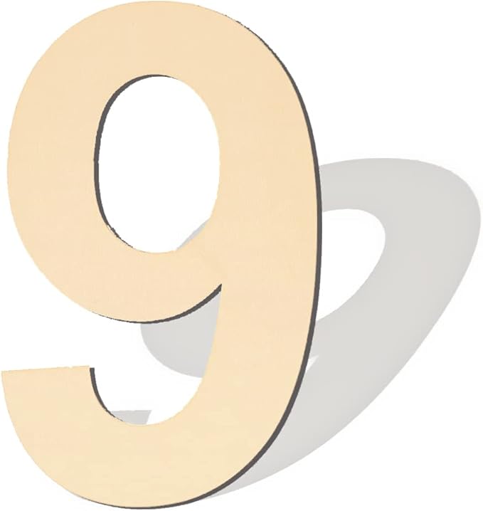 17 inch Large Wooden Numbers, Wood Number, Blank Wooden Number, Wooden Sign Board, Wooden Numbers for Crafts, DIY Projects, Birthday, Party, Wedding Decorations (Number 9)