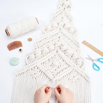 ORIGACH DIY Macrame Christmas Tree Large Wall Hanging kit Handmade Woven Macrame Wall Hanging Kit for Beginners Adults with Step by Step Video Tutorial Instruction Christmas Ornaments, 40x21inch - Image 5