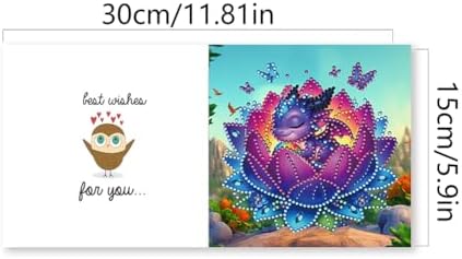 C'eitura 6Pcs Baby Dragon Shell Breaker Diamond Art Greeting Card Kit – DIY Rhinestone Painting Postcard Set for Christmas New Year Party Favors, 11.81 x5.9inch Fantasy Craft for Adults - Image 7