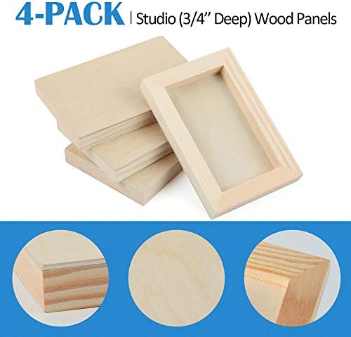 Falling in Art 4 Pack 4x6’’ Unfinished Birch Wood Panels Kit for Painting - Image 6