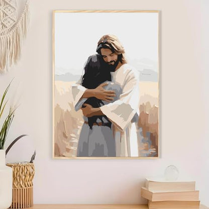 Christianity Paint by Numbers Kit for Adults Framed Canvas, Frameworkless - Image 6