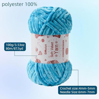 100g Fluffy Velvet Chenille Yarn for Crocheting and Knitting, 80m (87.5yd) Baby Yarn for Crocheting Soft, Crochet Chunky Yarns Amigurumi Yarns (Avocado Green) - Image 2