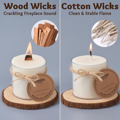 Candle Wicks Kit for Candle Making, 50 Wood Wicks - Image 3