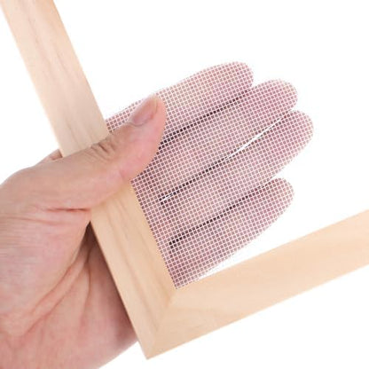 Ckhoid 4 Pack Paper Making Screen Kit, Wooden Papers Making Frames with Mesh, Papermaking Mould Deckle Absorbent Paper and Sponge for DIY Crafts Size A4 A5 A6 A7 - Image 3
