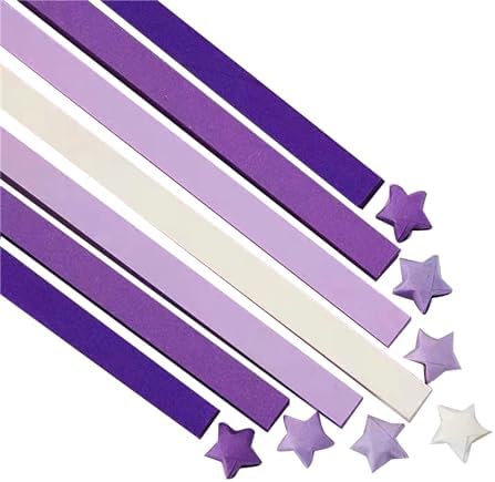 1080 Sheets Origami Star Paper 4 Purple colors Strips Double Sided Lucky Star Decoration Folding Paper for DIY Hand Art Crafts Teaching Supplies (Purple-1080 sheets) by YYaaloa
