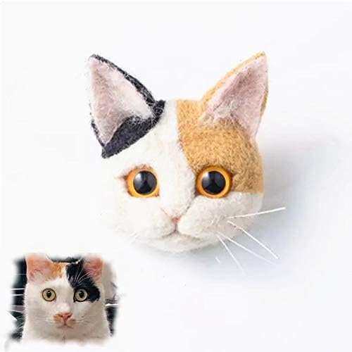 T.F GHG DIY Wool Needle Felting Kit with Basic Needle Felting Tools,Video Tutorial,Easy for Beginners,Felted Cat Kitten Brooch,Animal(Calico Cat) by Unknown