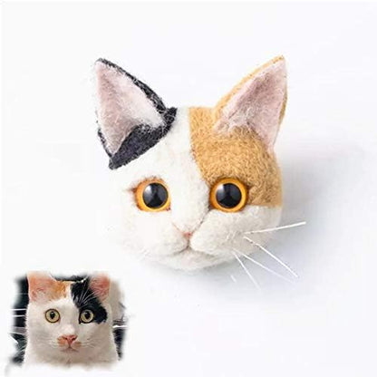 T.F GHG DIY Wool Needle Felting Kit with Basic Needle Felting Tools,Video Tutorial,Easy for Beginners,Felted Cat Kitten Brooch,Animal(Calico Cat) by Unknown