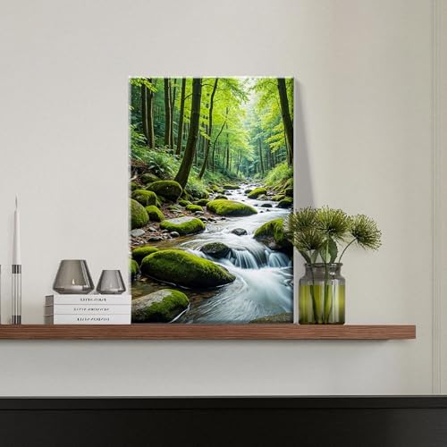 JOOZ Paint by Numbers Kit for Adults with Frame Landscape Paint by Number with Easel Forest Adult Paint by Number Kits Framed Canvas Tree Oil Painting Kits for Gift Home Wall Decor 8x12 Inch - Image 2