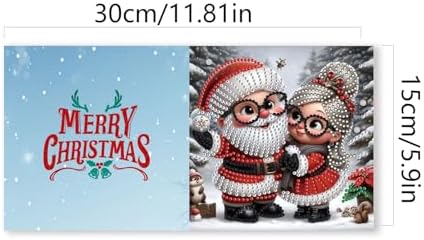 6Pcs Christmas Greeting Card DIY Diamond Art Painting Greeting Cards Blessing Folding Card Kit with White Envelopes Diamond Arts Crafts for Birthday Festival Gift-Santa Claus01 - Image 6