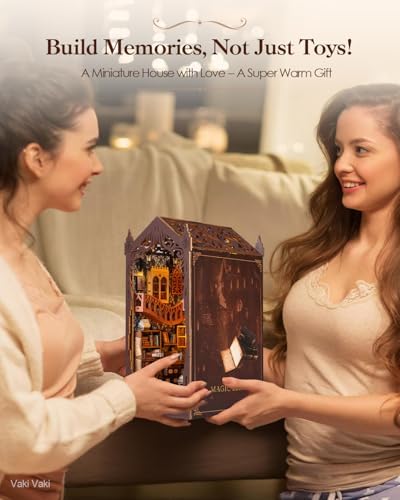 Vaki Vaki 2026 New DIY Miniature House Kit, Book Nook Puzzle with LED Light - Image 6