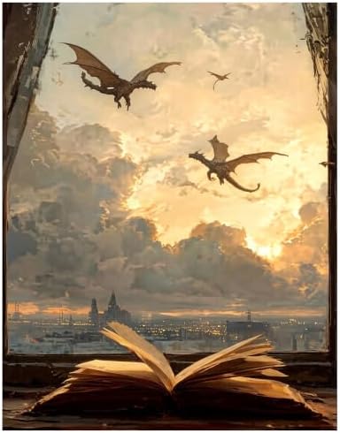 Dragon Paint by Numbers Kit for Adults Beginner, Magic Academy Paint by Numbers for Adult, Acrylic Paint by Number Kits Suitable for Home Wall Art Decor Gifts 16x20 Inch by Unknown