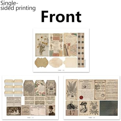 XINPOCUT Vintage Folding Folio Junk Journal Kit,Folio Booklet Craft Kit, Junk Journal Kit, Scrapbooking Supplies, Journaling Decor, Mini Folio Writer Folder Project, Arts & Crafts Gifts - Image 4
