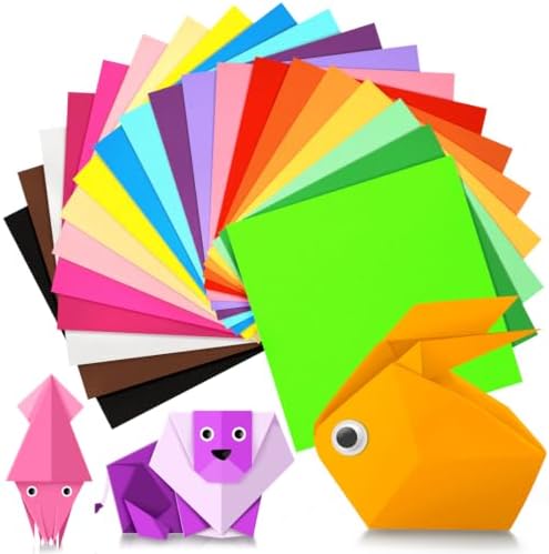 IOOLEEM Origami Paper, 20 colors 500 Sheets, 6 Inch Square, Double Sided Colored Paper for DIY Crafts by IOOLEEM