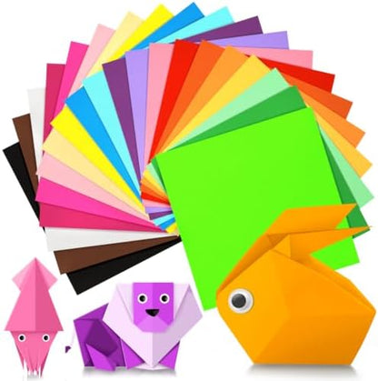 IOOLEEM Origami Paper, 20 colors 500 Sheets, 6 Inch Square, Double Sided Colored Paper for DIY Crafts by IOOLEEM