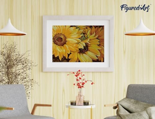 Figured'Art Paint by Numbers Kit for Adults Sunflower in Full Bloom 16"x20" - Craft Art Painting Rolled Canvas with DIY Wooden Frame - Image 4