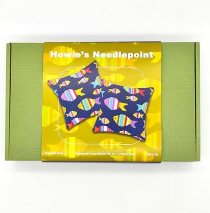 Howie's Needlepoint Needlepoint Kits for Adults, Pillow Front Cross Stitch Kit with Embroidery Pattern on Canvas, Yarn, 2 Needles and Instruction, 16 x 16inch(Colorful Fish) - Image 5