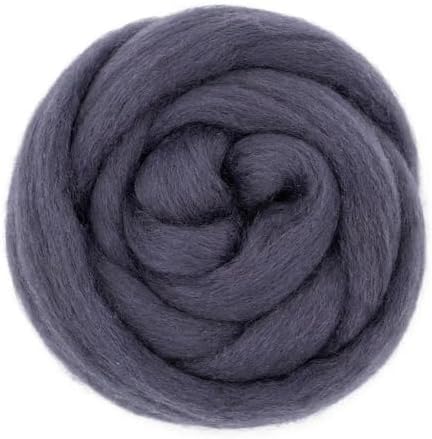 Catopia Wool Roving Yarn, 100G/3.53OZ Soft Felting Wool Pure Chunky Roving Yarn Bulk for Needle Felting Knitting Blanket Spinning Weaving DIY Craft,Gray by Catopia