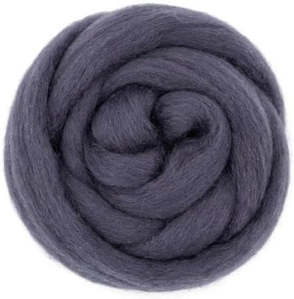 Catopia Wool Roving Yarn, 100G/3.53OZ Soft Felting Wool Pure Chunky Roving Yarn Bulk for Needle Felting Knitting Blanket Spinning Weaving DIY Craft,Gray by Catopia