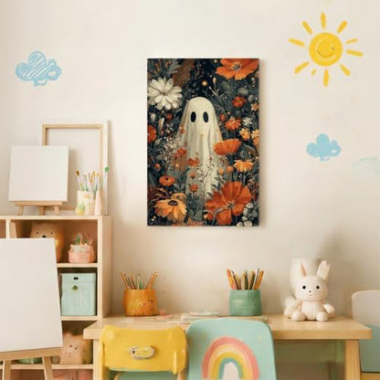Spandrel Ghost Paint by Number Kits Floral for Adults, Halloween Paint by Number Kits on Canvas Daisy Flower, DIY Acrylic Oil Painting by Numbers Gitfs for Home Wall Decor, 8x12in - Image 3