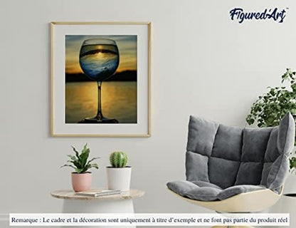 Figured'Art Paint by Numbers for Adults Wine Glass and Nice View 16"x20" - Craft Art Painting DIY Kit Rolled Canvas Without Frame - Image 4