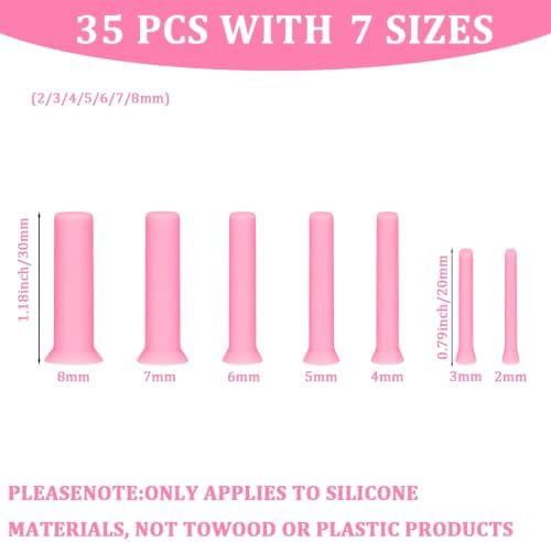 Resin Hole Maker 35 Pcs 7 Sizes Drill-Free Silicone Inserts for Epoxy Resin - Image 3