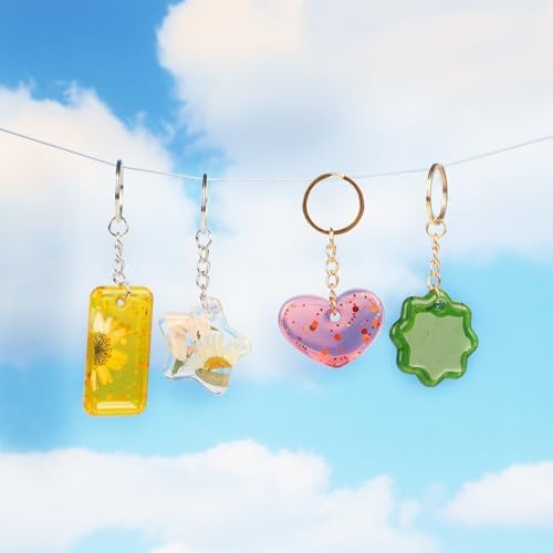 Keychain Silicone Mold, Keychain Resin Mold with Key Ring Accessory, Epoxy Resin Jewelry Molds for DIY Keychains, Necklace, Pendant - Image 6