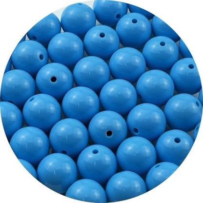 40pcs Acrylic Round Beads for Crafts 16mm Resin Candy Color Spacer Beads with Hole for Jewelry Making Sewing Crafts Decoration Necklaces Bracelets Earrings Supplies(Sky Blue) by Unknown