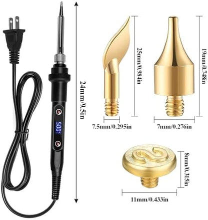 Wood Burning Kit, Wood Burning Tool with 26 Letters Copper Mold, Adjustable Temperature Professional Wood Burner Pen for Embossing Carving Soldering - Image 5